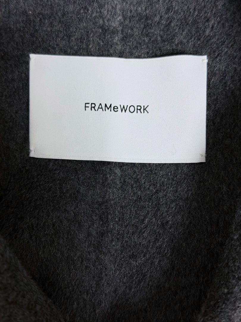 FRAMeWORKハミルトンバルカラーミドルコート36サイズ　グレー2025AW