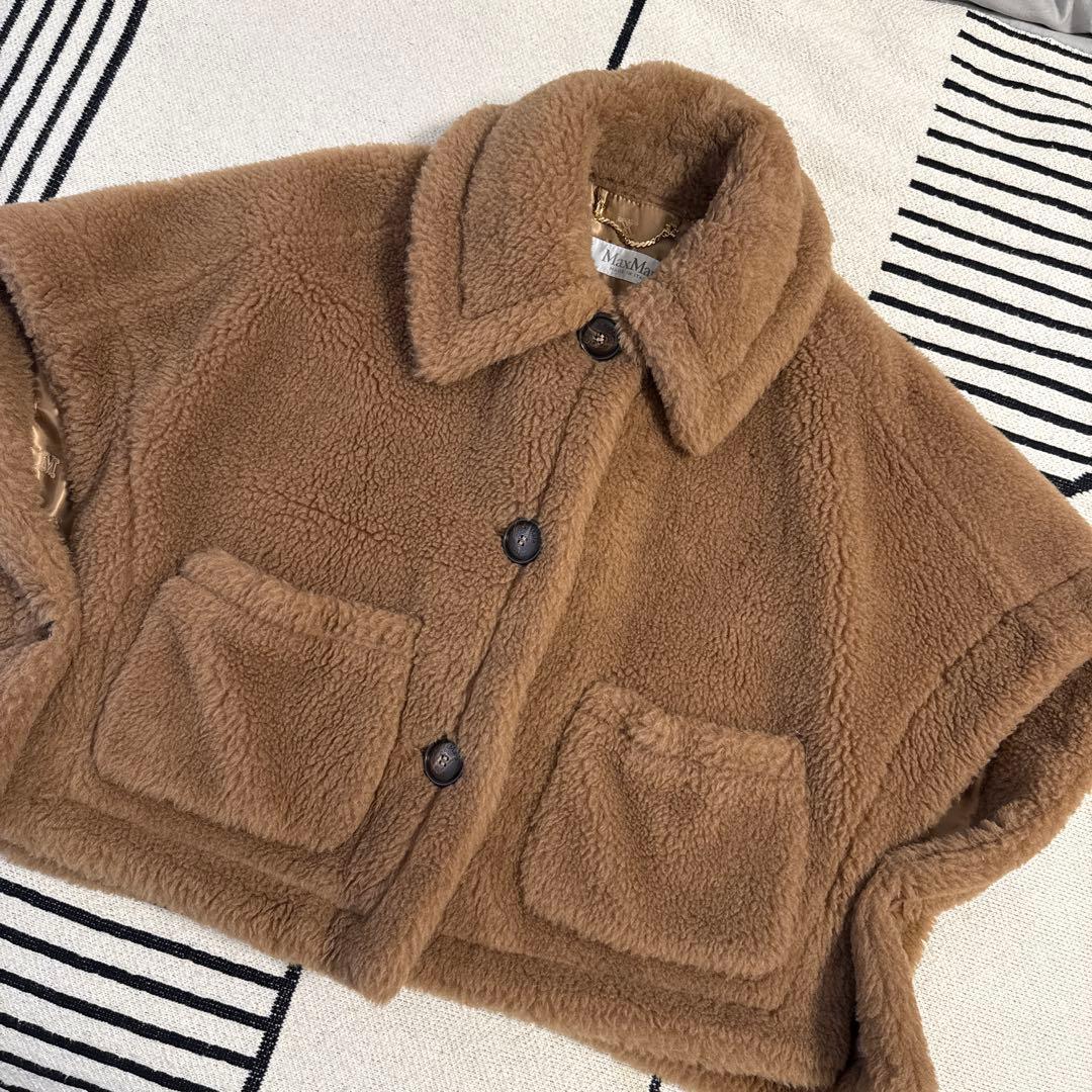 MaxMara テディベア ケープ ポンチョ ブラウン キャメル