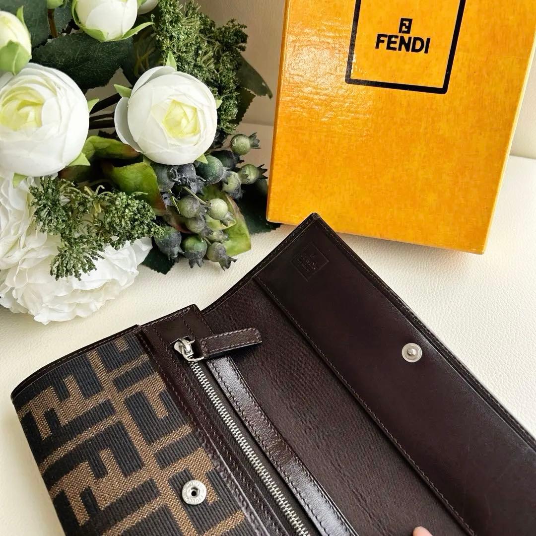 FENDI 長財布 FFロゴ ブラウン