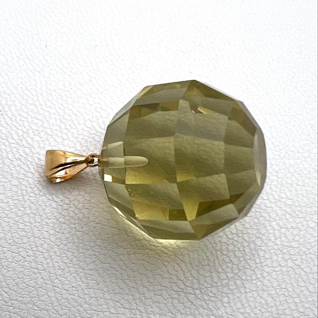 K18 バチカン　イエロークリスタル　ペンダントトップ　7.39 g