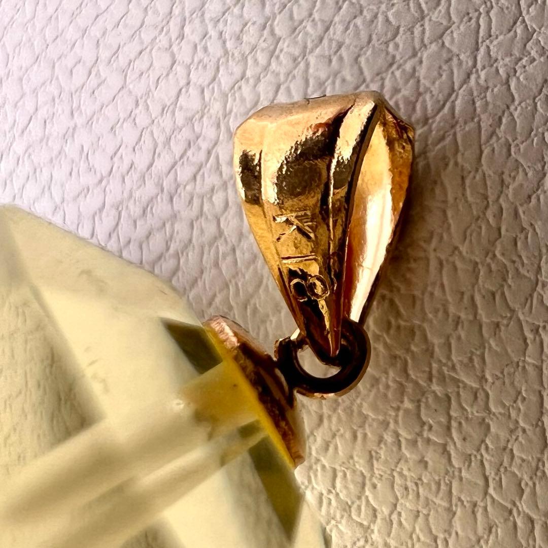 K18 バチカン　イエロークリスタル　ペンダントトップ　7.39 g