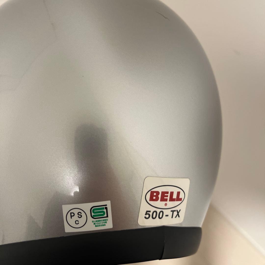 BELL ジェットヘルメット 500-TX シルバー M バイザー付き