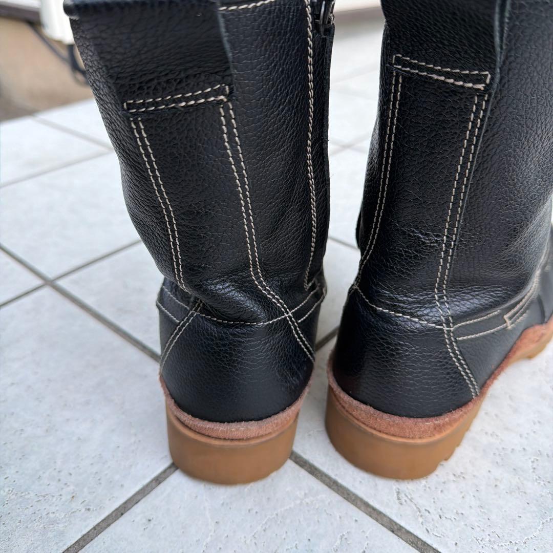 K-4536 モカシンブーツ　ブラック　25.0cmクシタニ　超美品