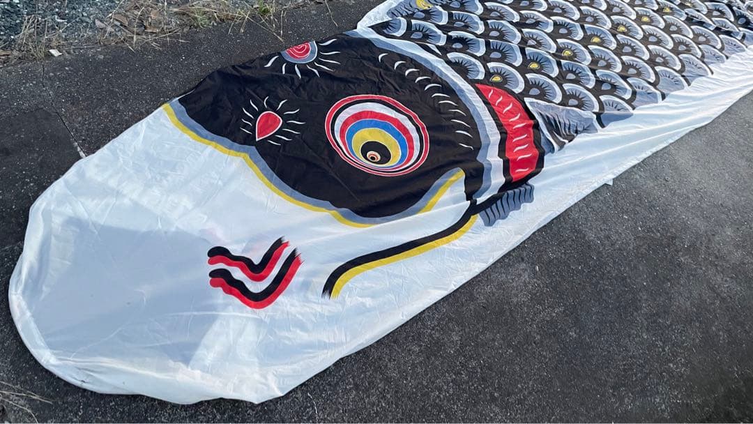 鯉のぼり 黒鯉2匹まとめ売り 6m、5m キング印 テイジンナイロン 大型