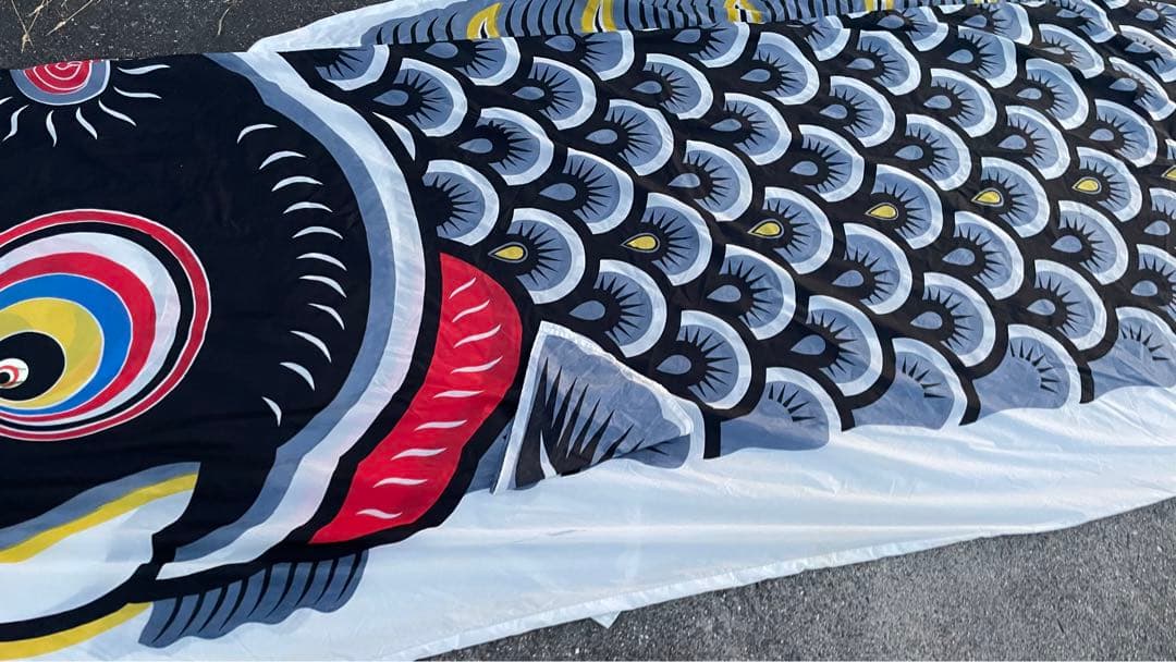 鯉のぼり 黒鯉2匹まとめ売り 6m、5m キング印 テイジンナイロン 大型