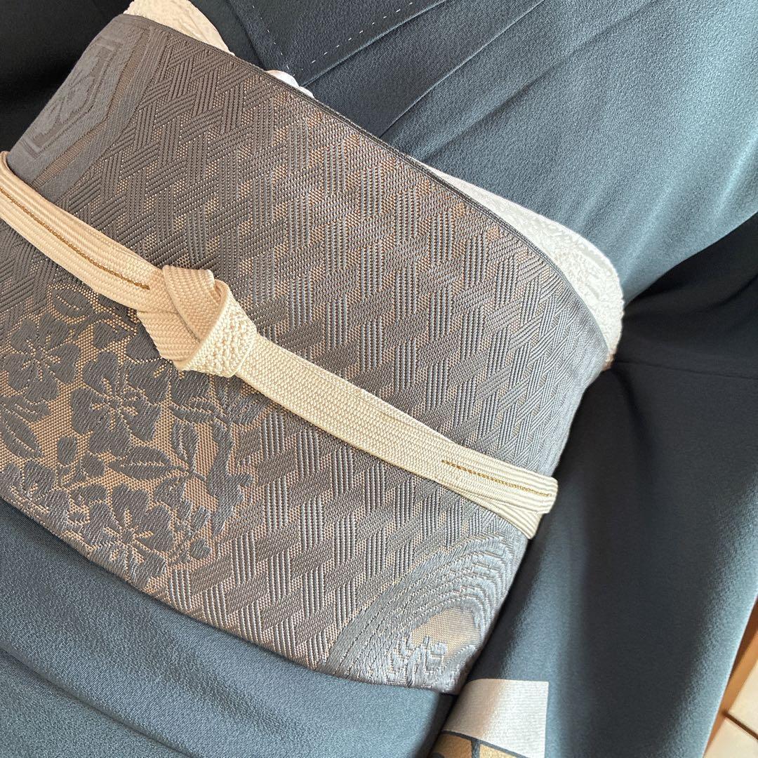 付け下げ　フルセット　着物　正絹　訪問着　袷　色紙　万寿菊　G4