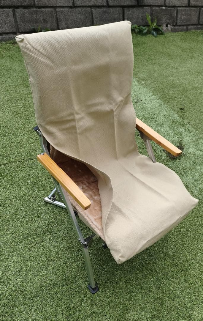 スノーピーク ローチェア30(カーキ)、帆布専用カバー、クッションシート