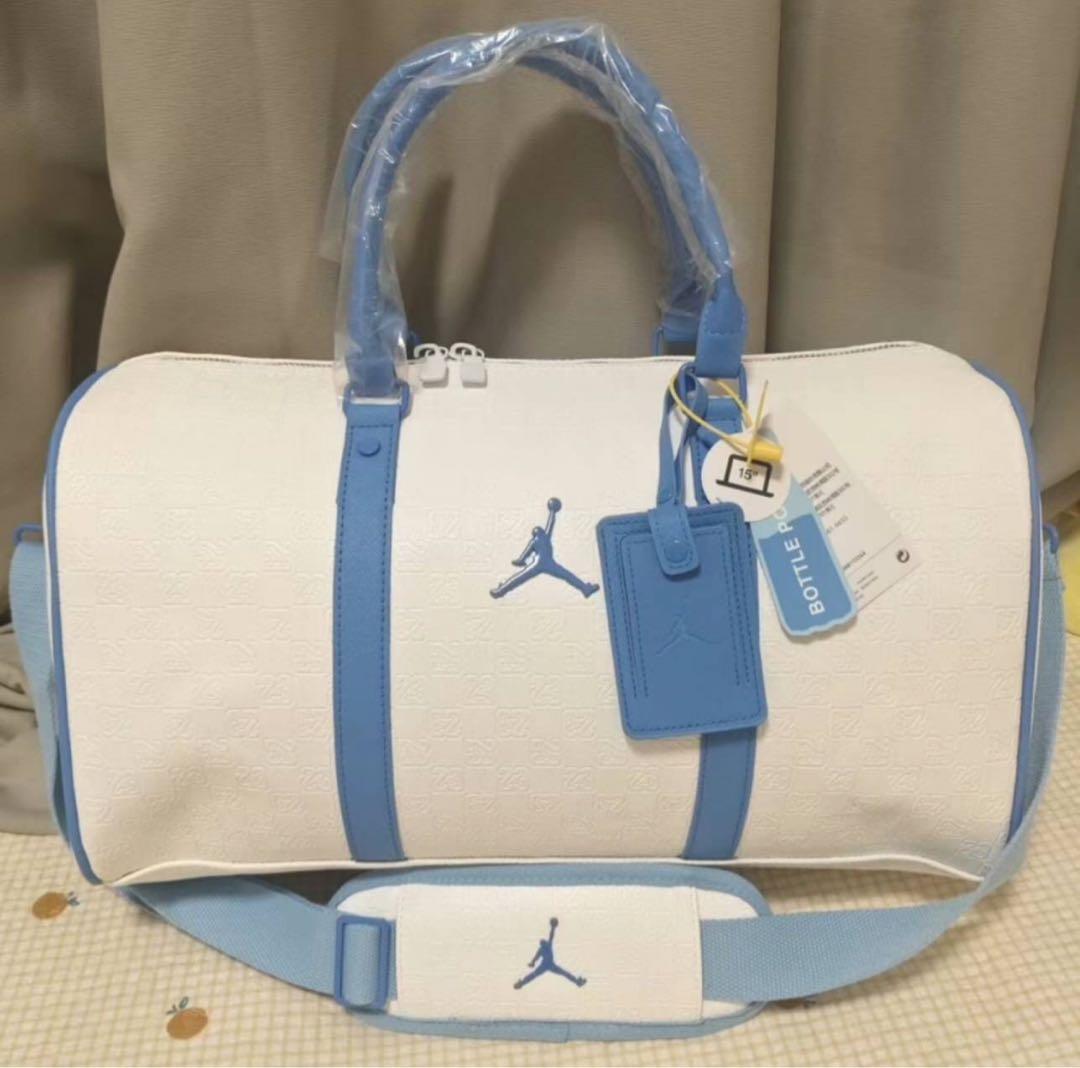 Jordan モノグラム ボストンバッグ ホワイト/ブルー 未使用