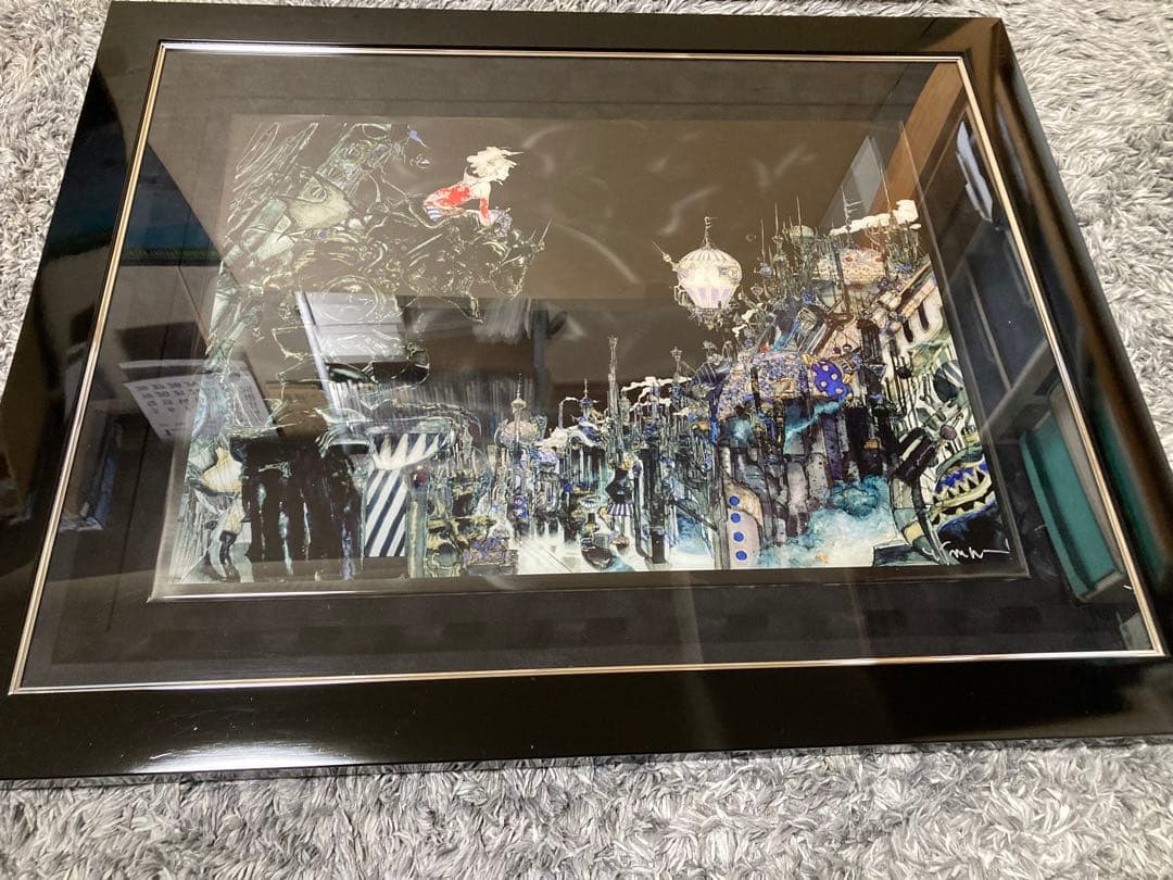 天野喜孝 FF6 街 L BLACK 版画 絵画