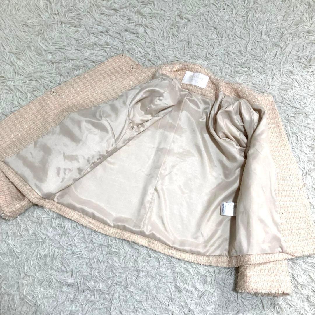 15299✨ボールジィ ミックスヤーン ノーカラーツイードジャケット