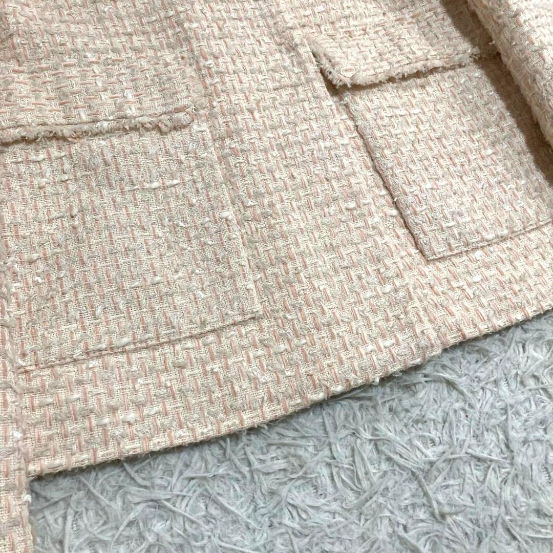 15299✨ボールジィ ミックスヤーン ノーカラーツイードジャケット