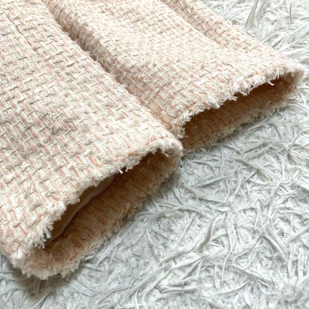 15299✨ボールジィ ミックスヤーン ノーカラーツイードジャケット