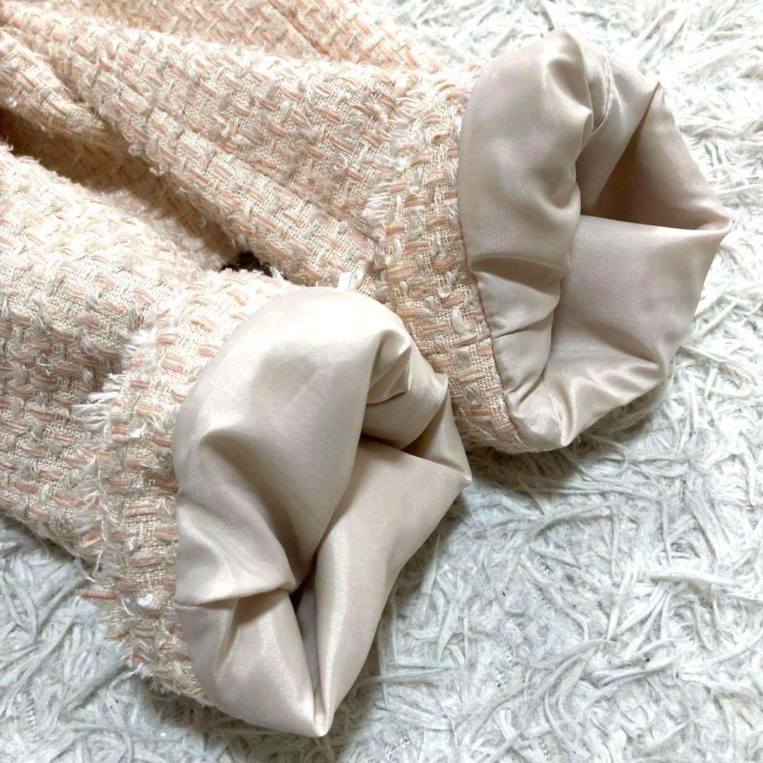 15299✨ボールジィ ミックスヤーン ノーカラーツイードジャケット