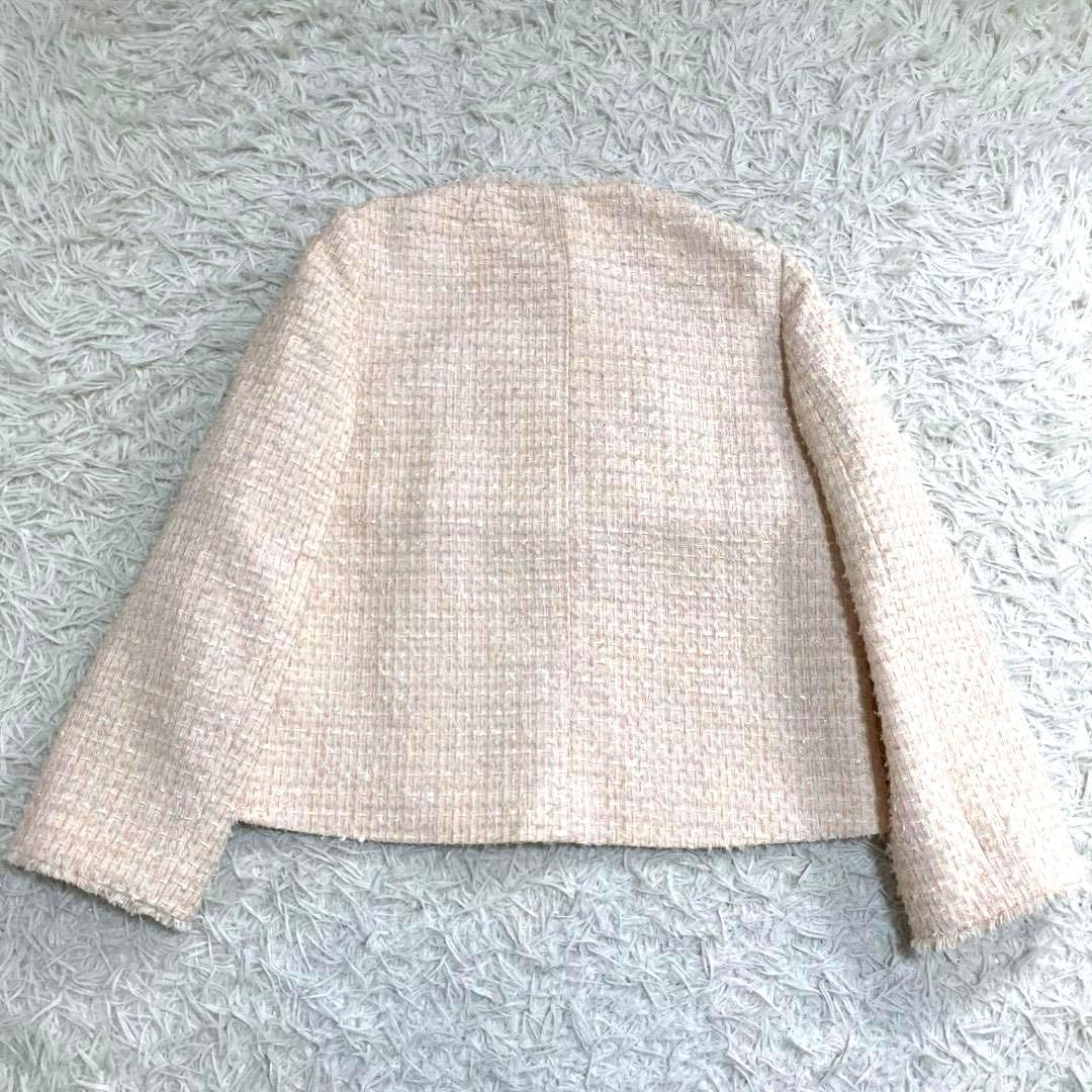 15299✨ボールジィ ミックスヤーン ノーカラーツイードジャケット