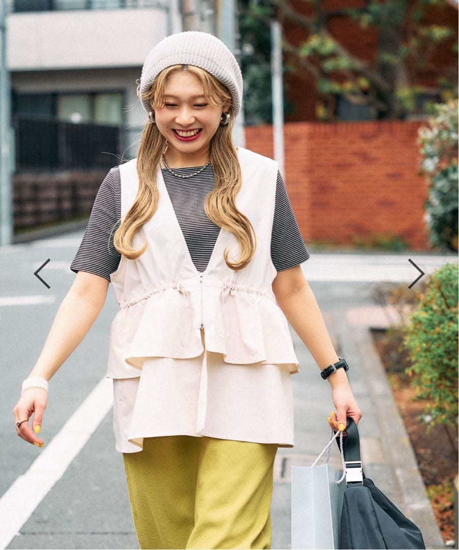 【完売】LEPSIM ゆきはさん ギャザー2wayベストアイボリー