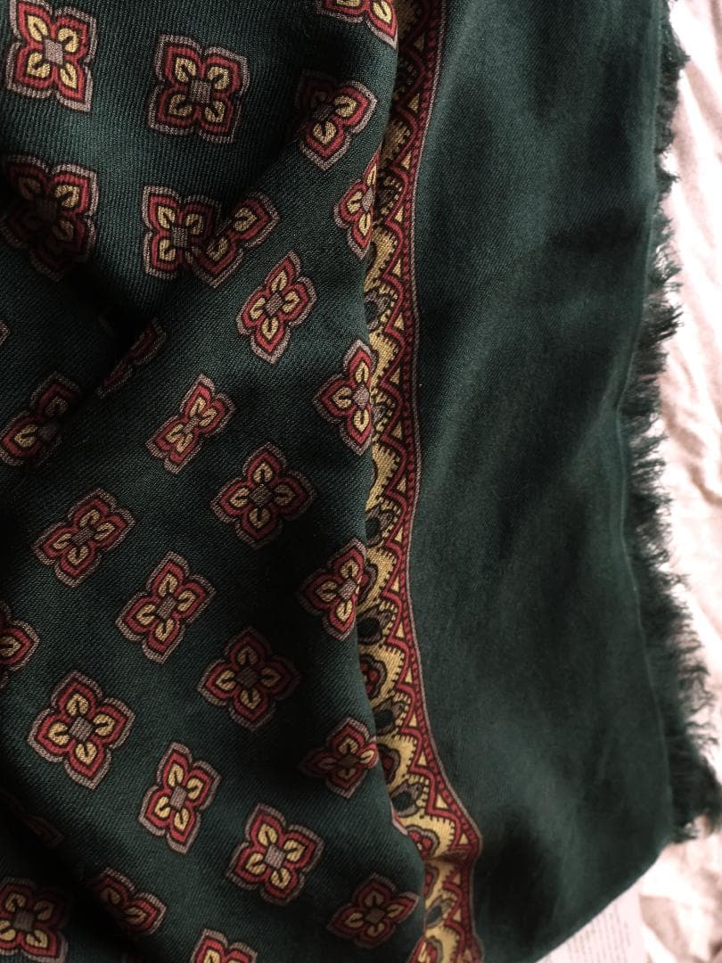 未使用 期間限定お値下げ イタリア カメルッチ・アルキヴィオ ダークグリーン小紋