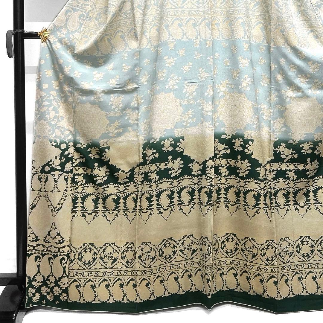 訪問着　金彩　華紋　ペイズリー　唐花　亀甲　着物　122a d