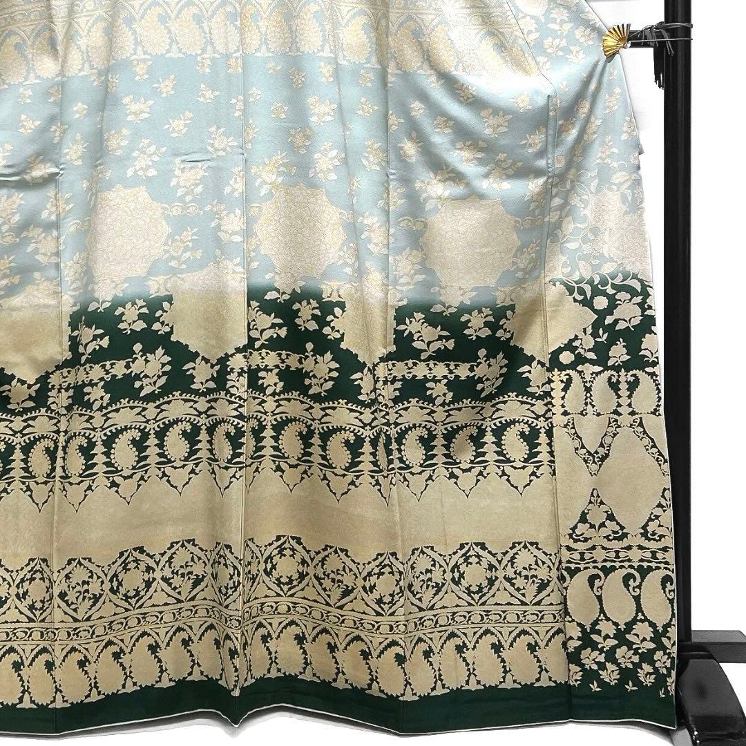 訪問着　金彩　華紋　ペイズリー　唐花　亀甲　着物　122a d