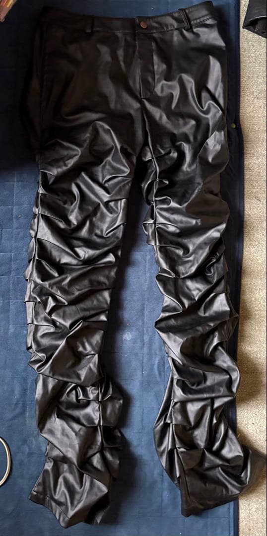 MNML スタック レザー パンツ 30