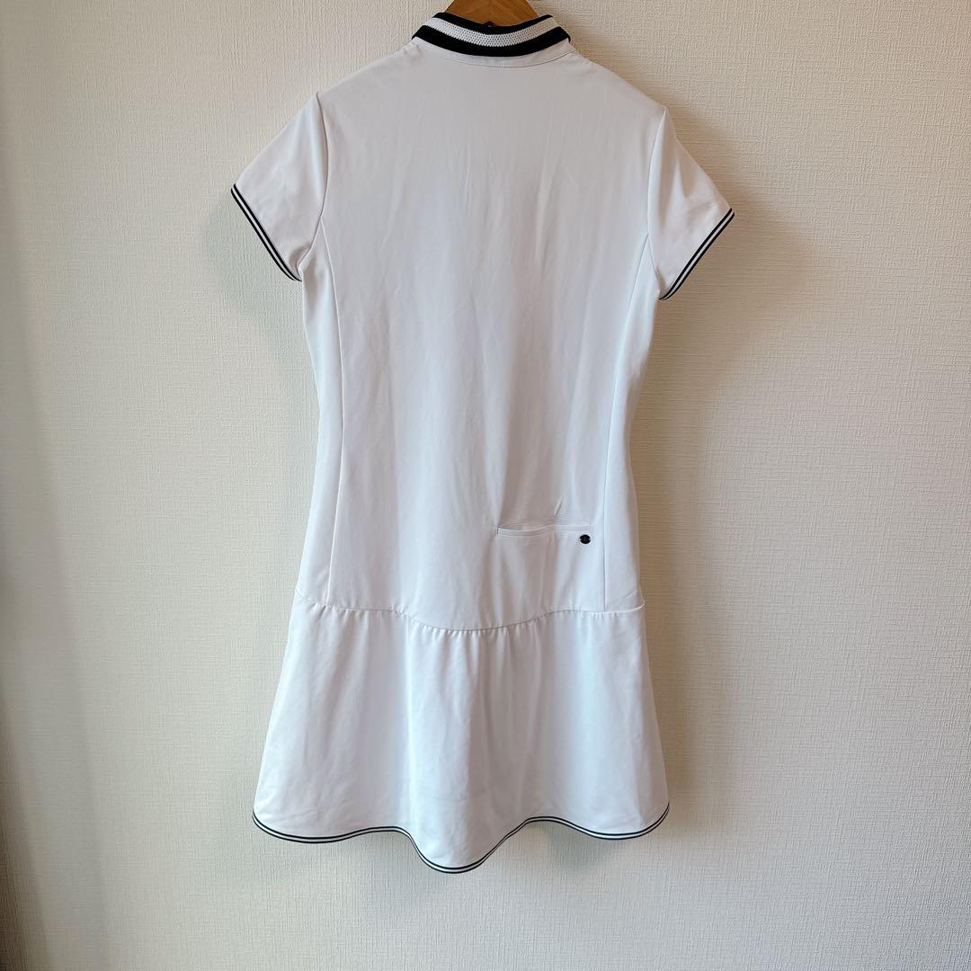 【極美品】LANVIN SPORT ラインストーンロゴ ハーフジップワンピース