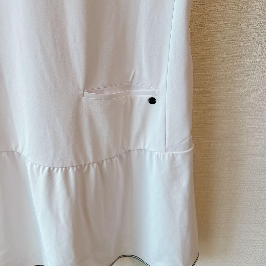 【極美品】LANVIN SPORT ラインストーンロゴ ハーフジップワンピース