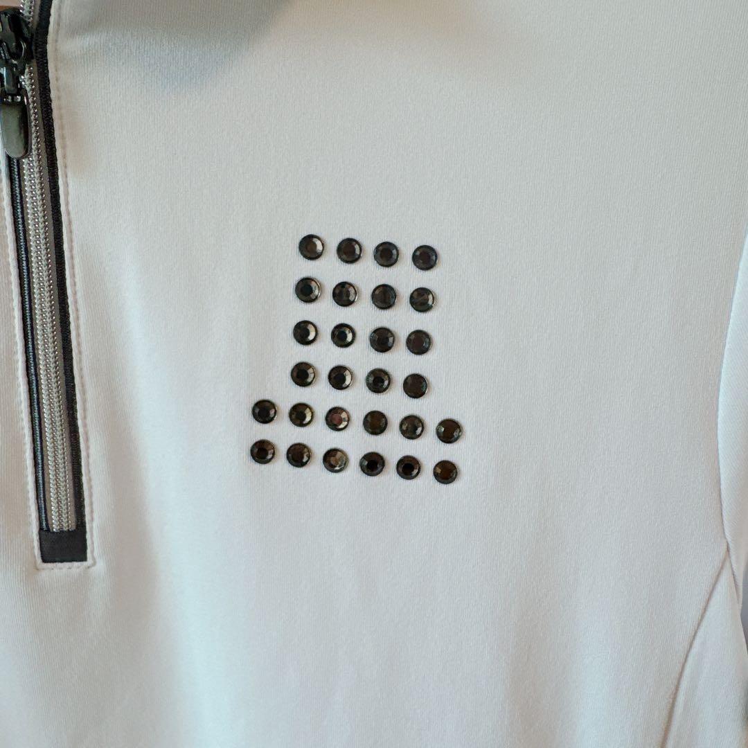 【極美品】LANVIN SPORT ラインストーンロゴ ハーフジップワンピース