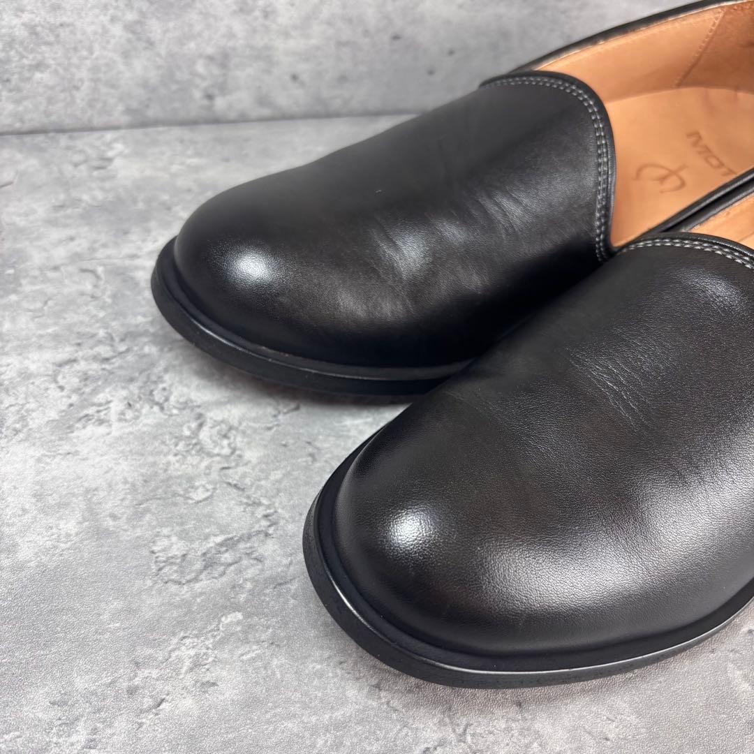 【極美品】MOTO モト スリッポン ブラック 本革　レザーシューズ　一枚革