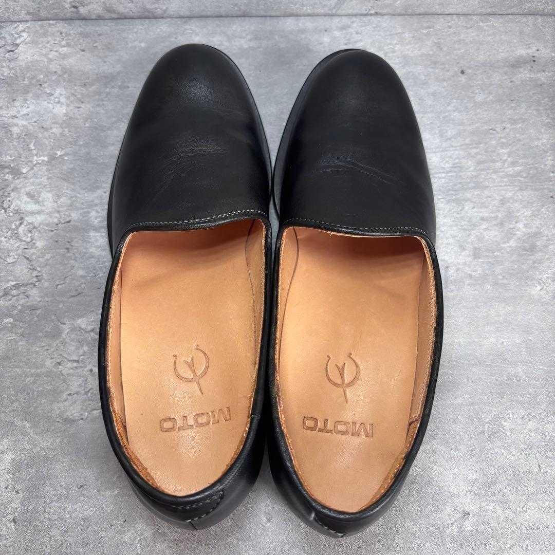 【極美品】MOTO モト スリッポン ブラック 本革　レザーシューズ　一枚革