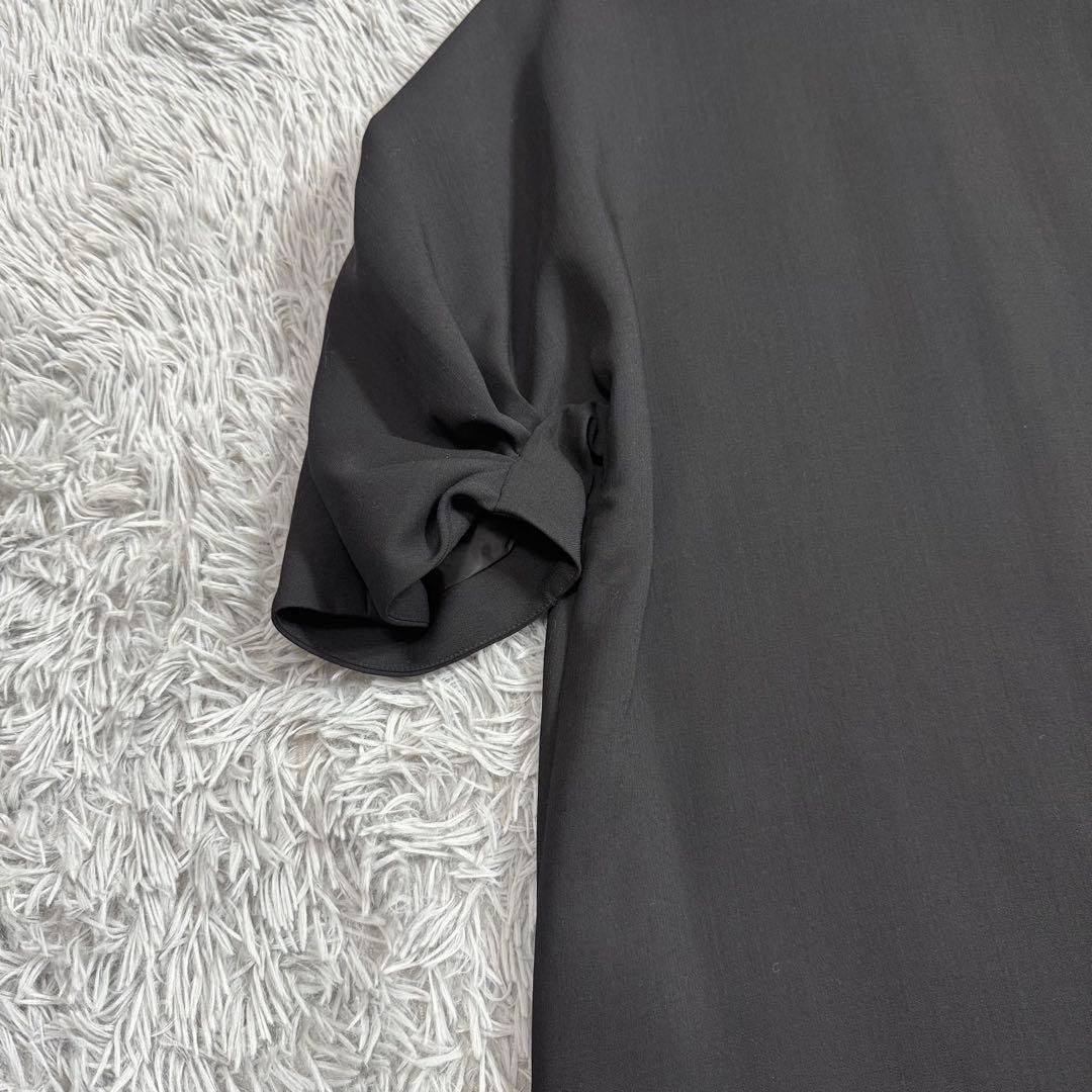 極美品✨定価12万 フォクシー プリーツスリーブドレス ウール ブラック 40