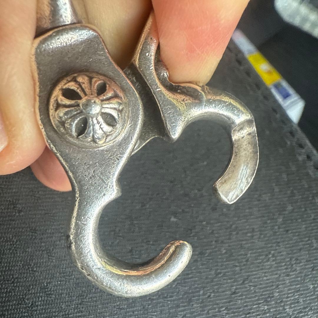 正規品 クロムハーツ Wベルトループ フレアボタンウォレットチェーン