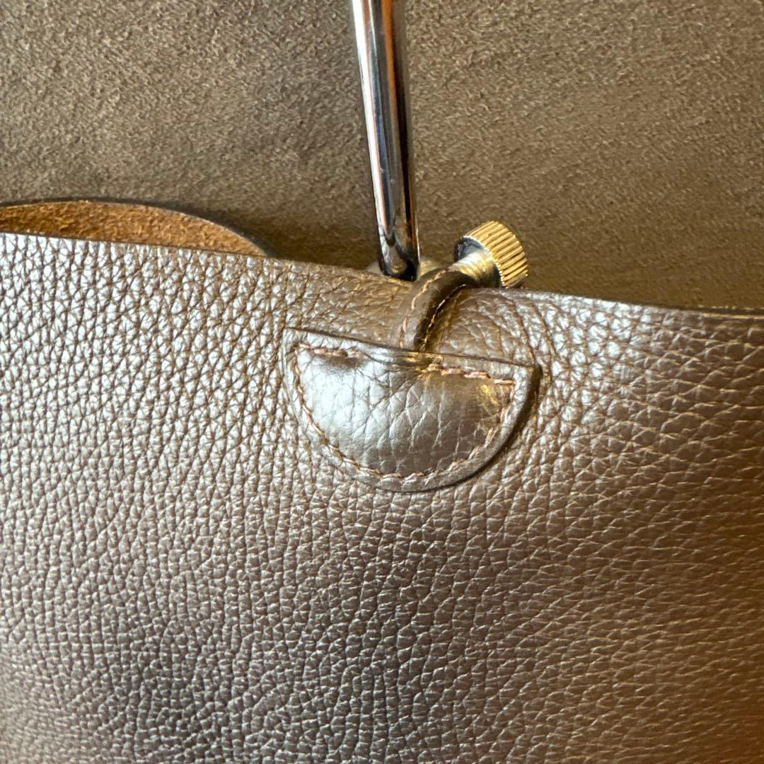 [HERMES]エルメスシルキーシティー　トリヨンクレマンス素材 ダークブラウン