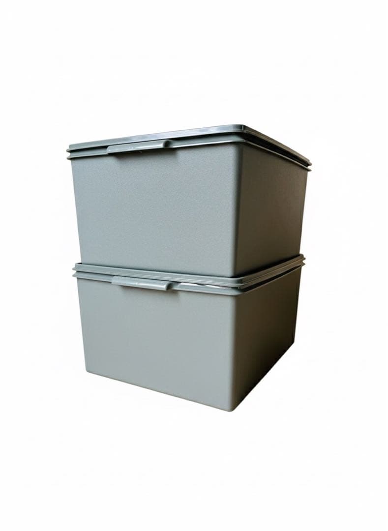 希少な美品/2個セット/送料込/タッパーウェア/ディープスーパーケース/緑/①