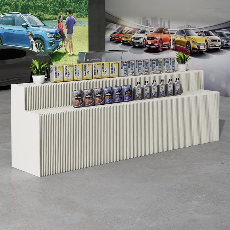 ディスプレイラック 二層式展示台 店舗用品陳列台長さ2-3ｍ高さ108㎝総幅60