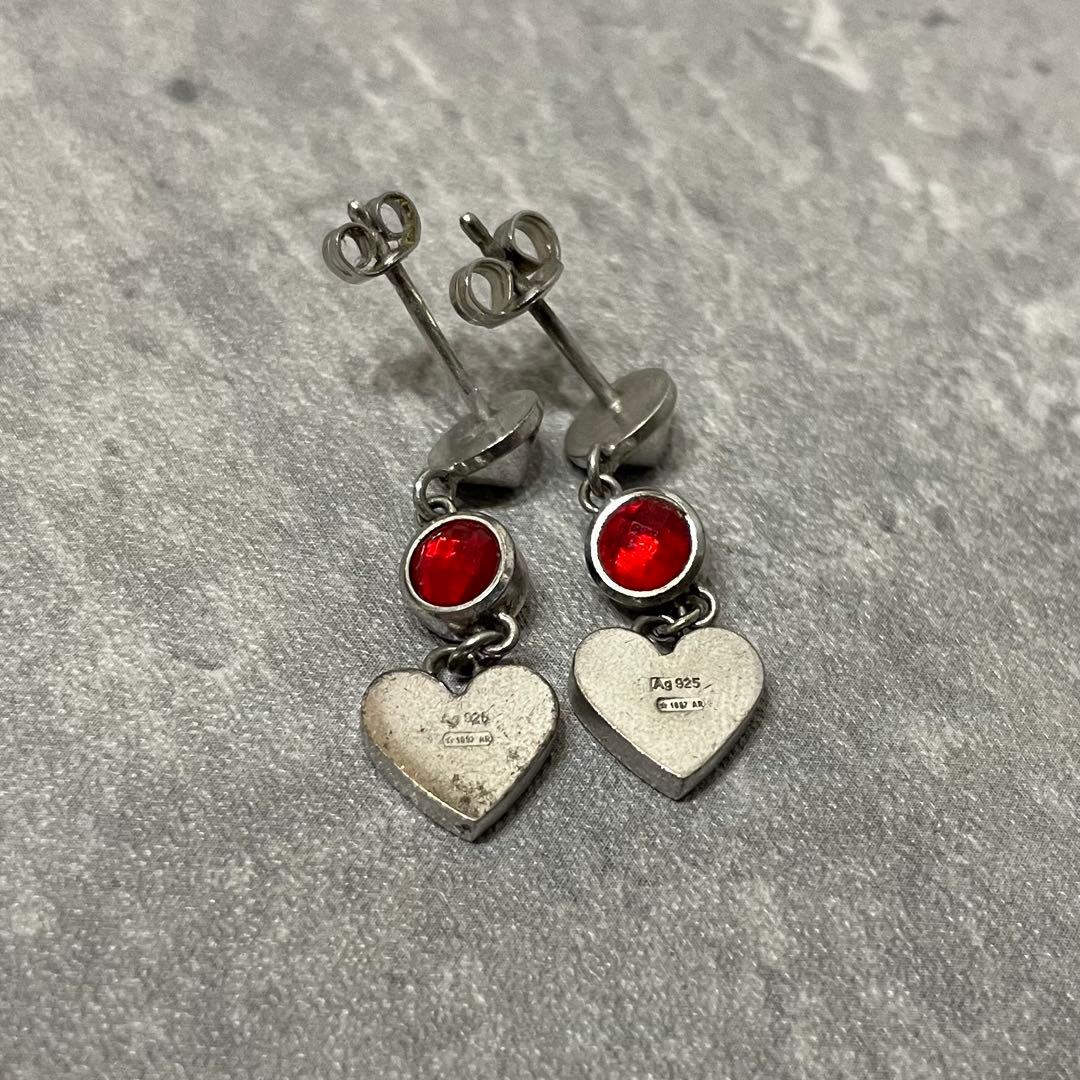 GUCCI グッチ シルバー 925 ハート ストーン ピアス