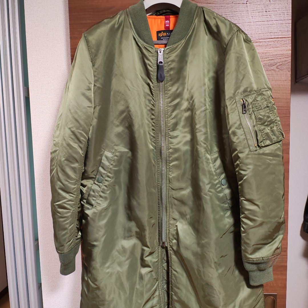 アルファインダストリーズ　MA-1 ボンバージャケット　ロング　L