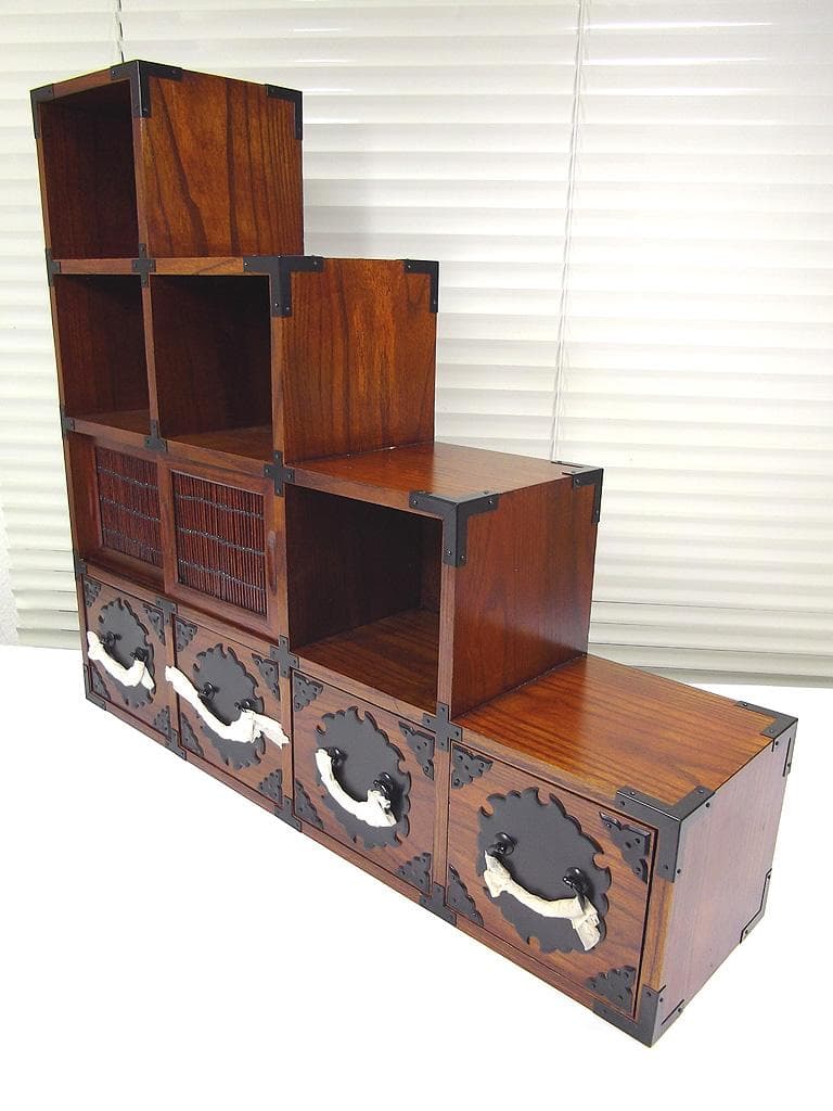 小型 階段タンス 階段箪笥 民芸家具 和風 船箪笥