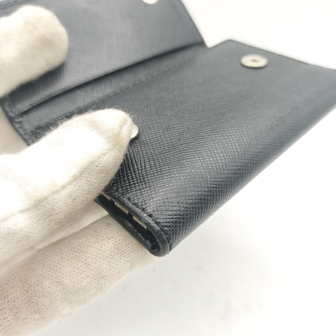 ◎プラダ　6連キーケース　サフィアーノ　トライアングルロゴ　ブラック