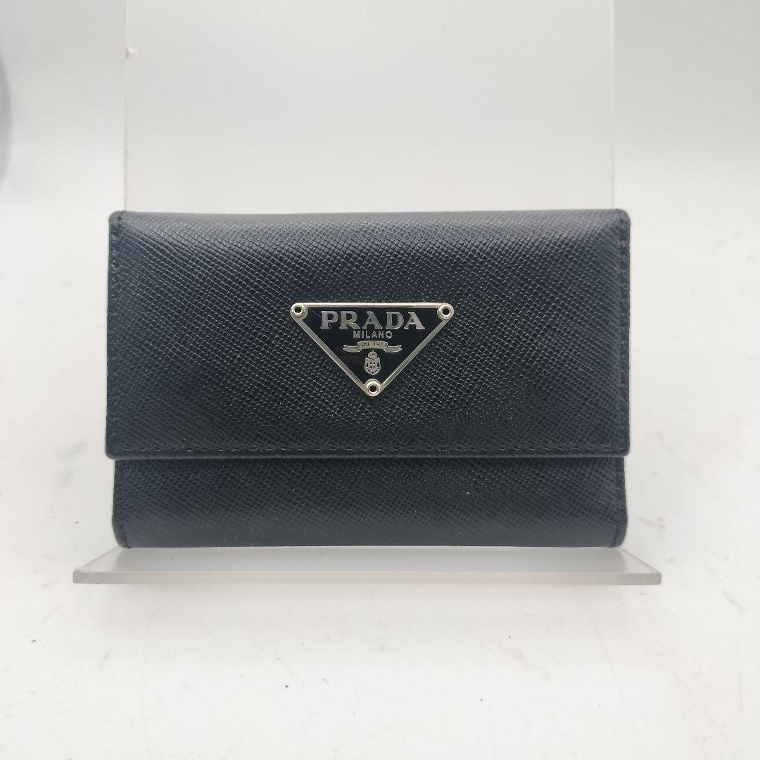◎プラダ　6連キーケース　サフィアーノ　トライアングルロゴ　ブラック