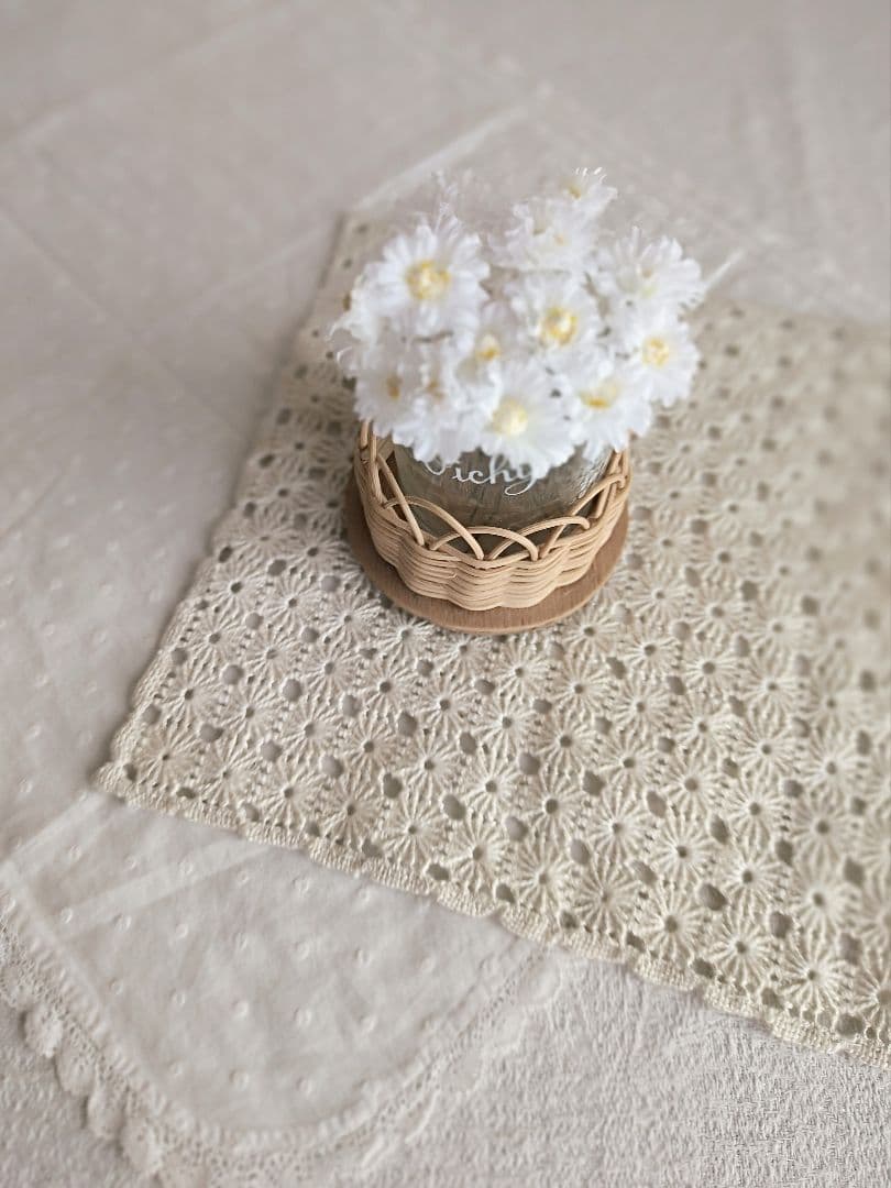 【ma さま】vintage cloth ❀ お花畑のような スクエアマット