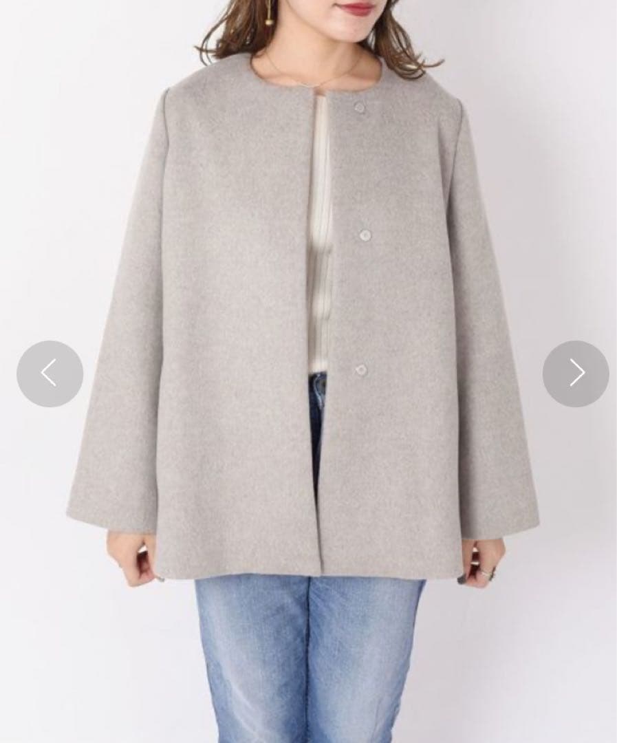 SHIPS ノーカラーショートコート