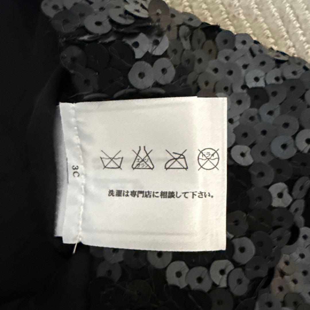 Chanel スパンコール 黒 ミニスカート