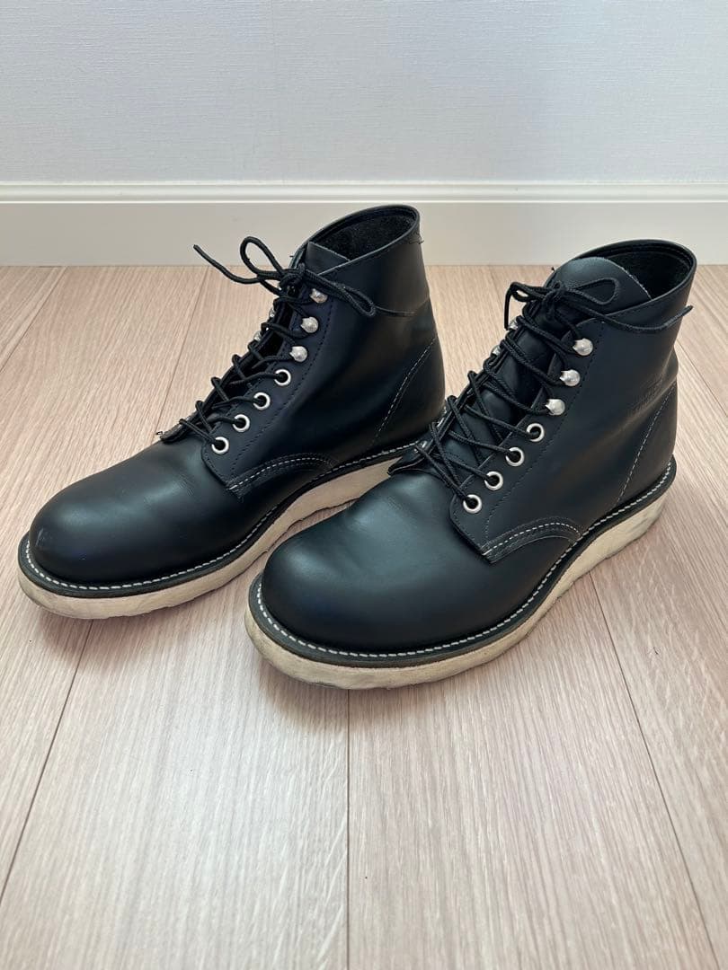 レッドウィング（USA 9）黒レザー ハイカットブーツ