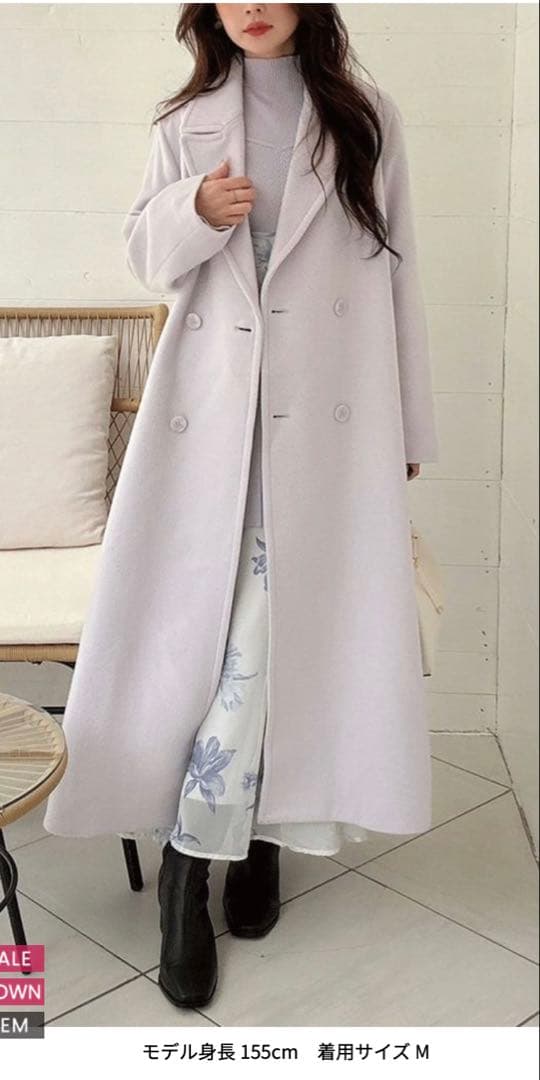 完売大人気商品 レア マーキュリーデュオ ウールチェスターコート ラベンダー M