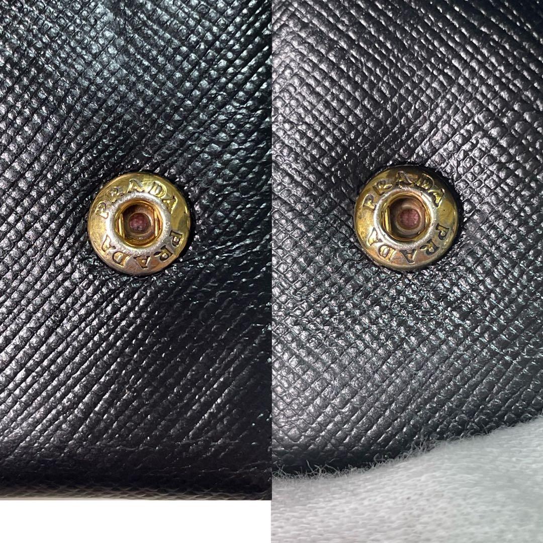 ✨美品✨ プラダ キーケース 6連 サフィアーノレザー バイカラー 黒 ピンク