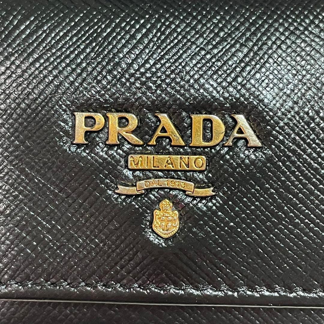 ✨美品✨ プラダ キーケース 6連 サフィアーノレザー バイカラー 黒 ピンク