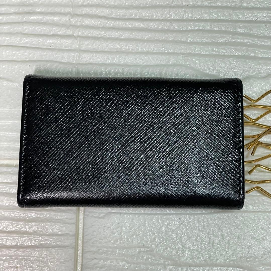 ✨美品✨ プラダ キーケース 6連 サフィアーノレザー バイカラー 黒 ピンク