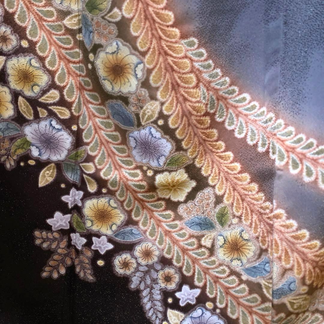 着物-辻が花着物61【未使用・しつけ付き】辻が花の訪問着 正絹 グレー系 高級品