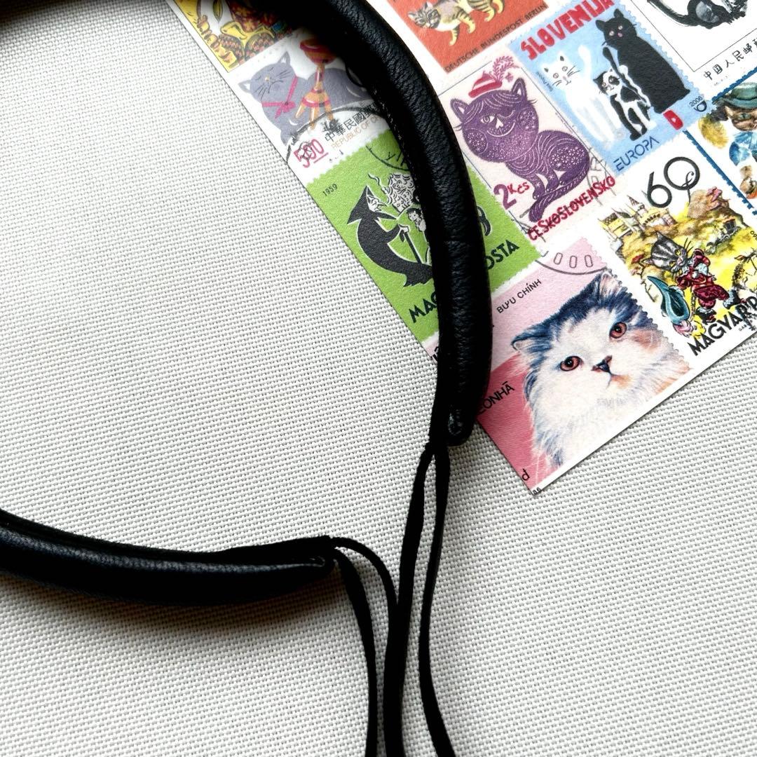 極美品　21/AW　フミエタナカ レザーフリンジヘッドバンド　カチューシャ　黒