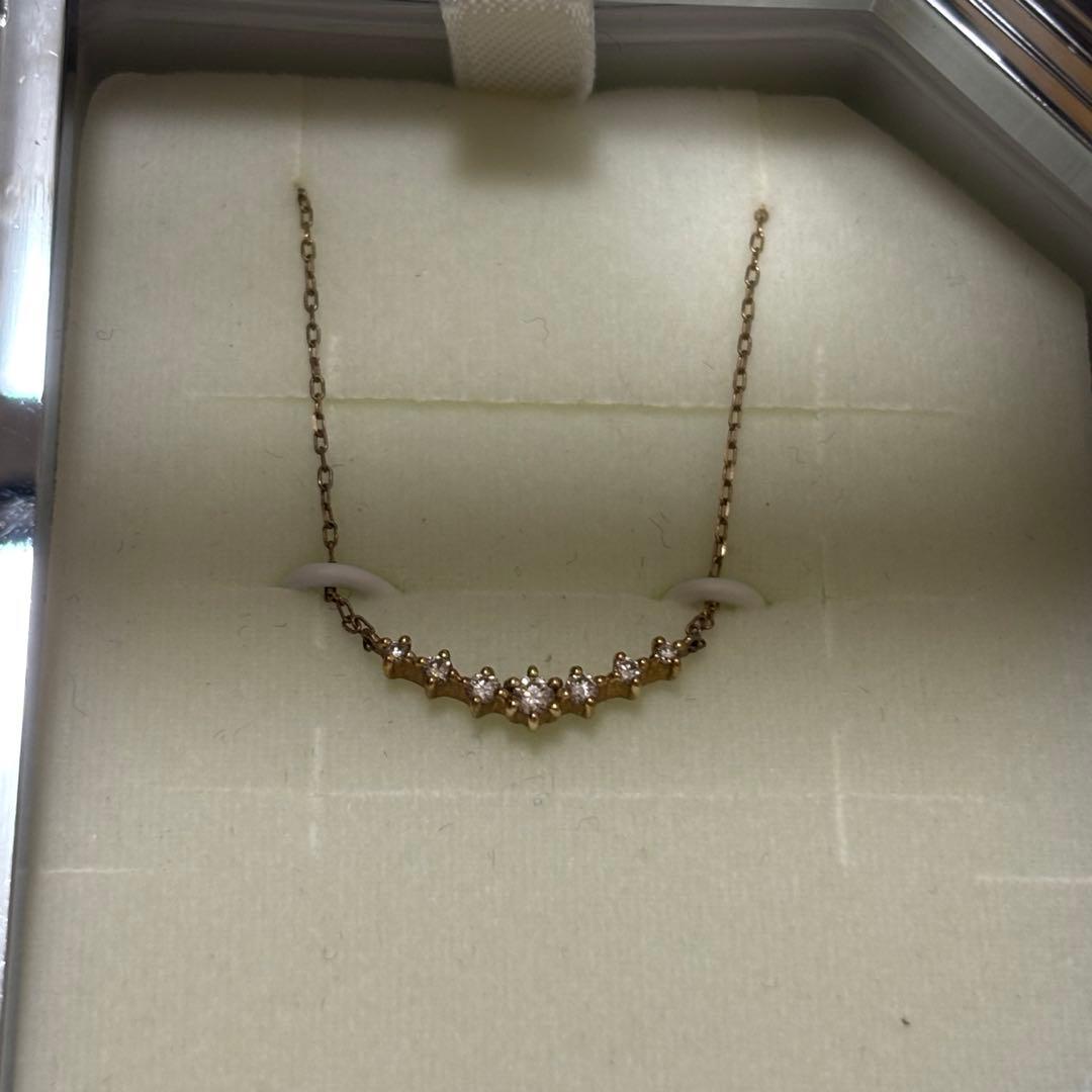 Canal4℃ K10イエローゴールド ラインモチーフネックレス