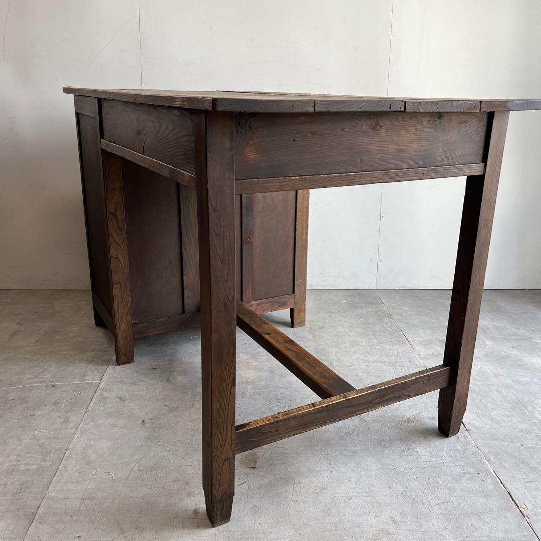 アンティーク 片袖机 デスク テーブル 昭和レトロ z483